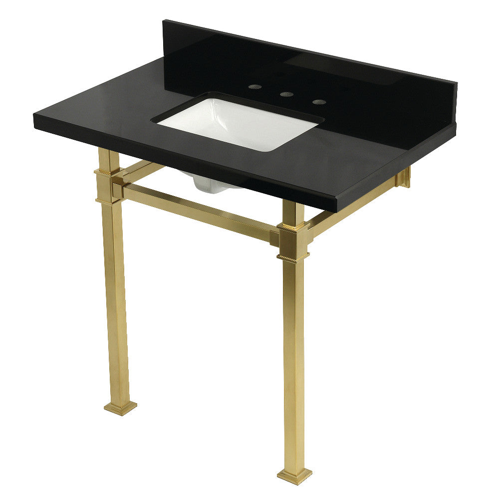Monarch 36 Inch Console Sink in Brushed Brass