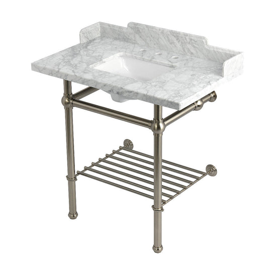 Pemberton 36 Inch Console Sink in Carrara Marble