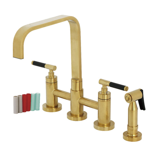 Kaiser Bridge Kitchen Faucet in Brushed Brass