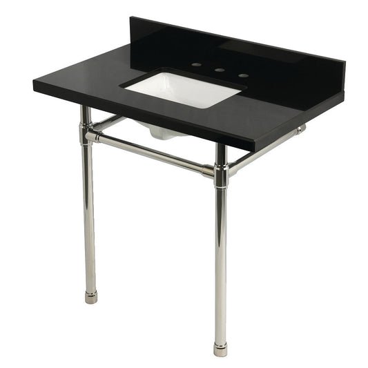 Dreyfuss 36 Inch Console Sink in Polished Nickel