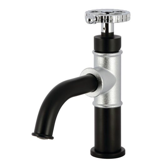 Fuller Single-Hole Bathroom Faucet in Matte Black/Polished Chrome