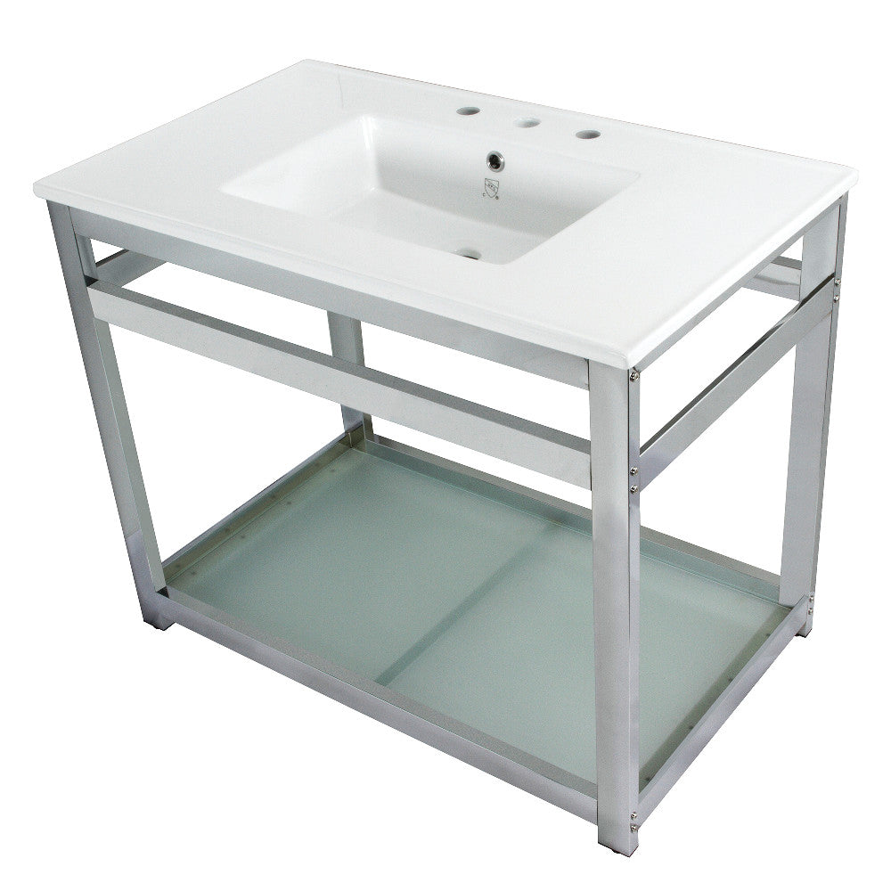 Quadras 37.38 Inch Console Sink in White
