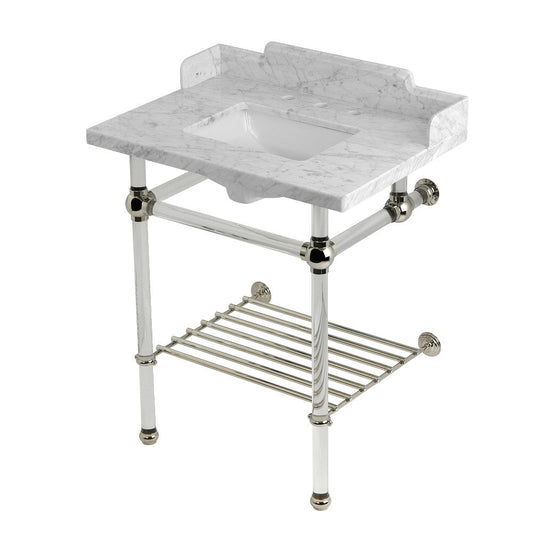 Pemberton 30 Inch Console Sink in Carrara Marble