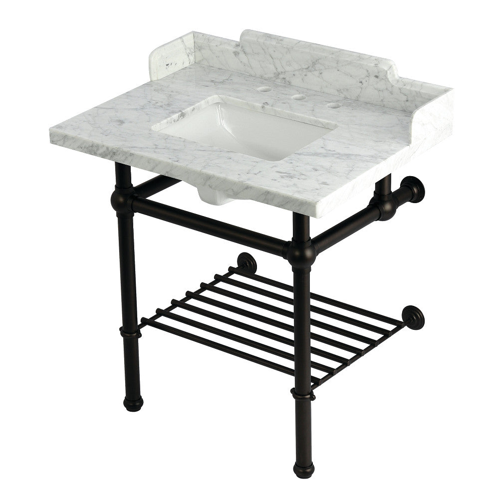 Pemberton 30 Inch Console Sink in Carrara Marble