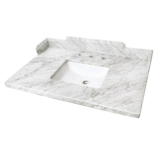 Pemberton 36 Inch Vanity Sink Top in Carrara White