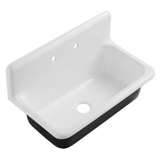 Petra Galley 36 Inch Wall Mount Kitchen Sink in White