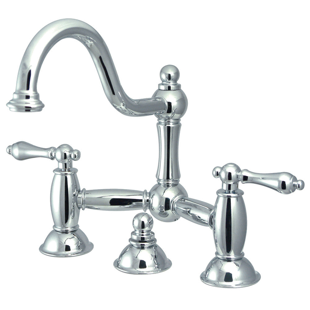 Restoration Bridge Bathroom Faucet in Polished Chrome