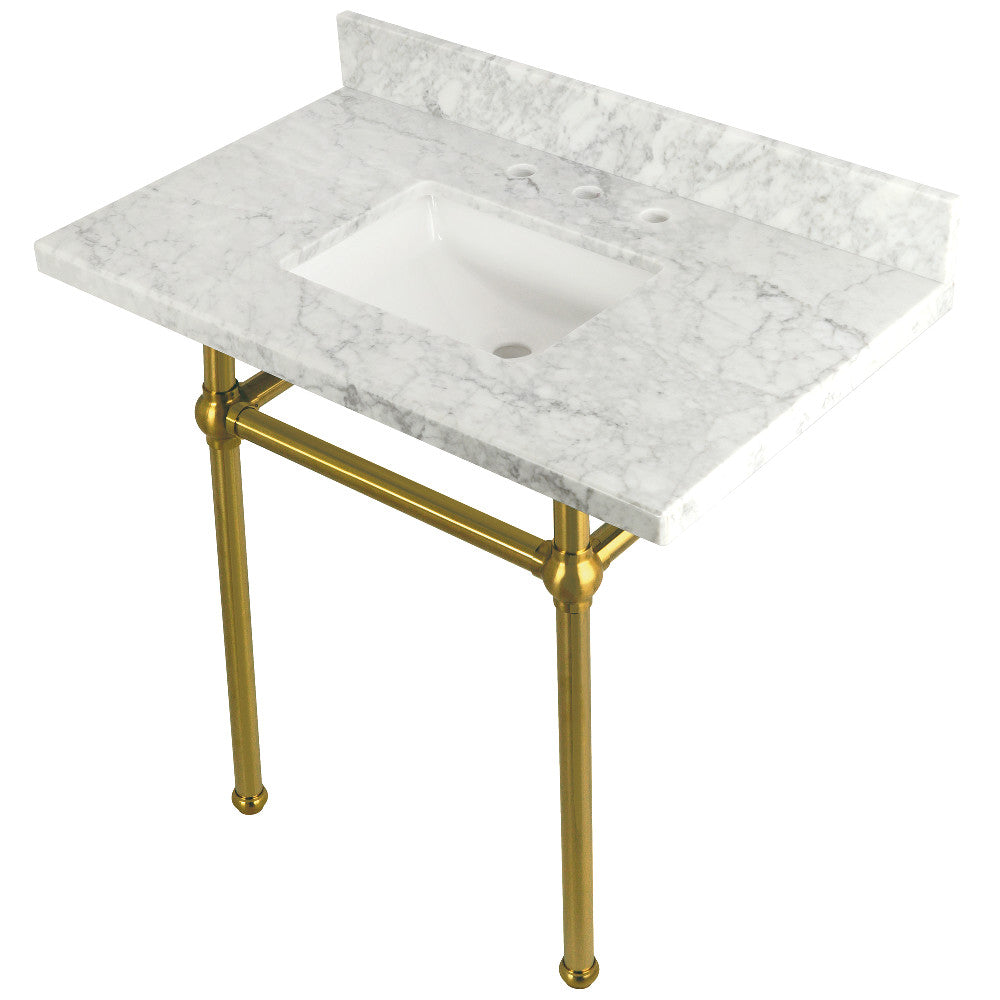 Templeton 36 Inch Console Sink in Carrara Marble