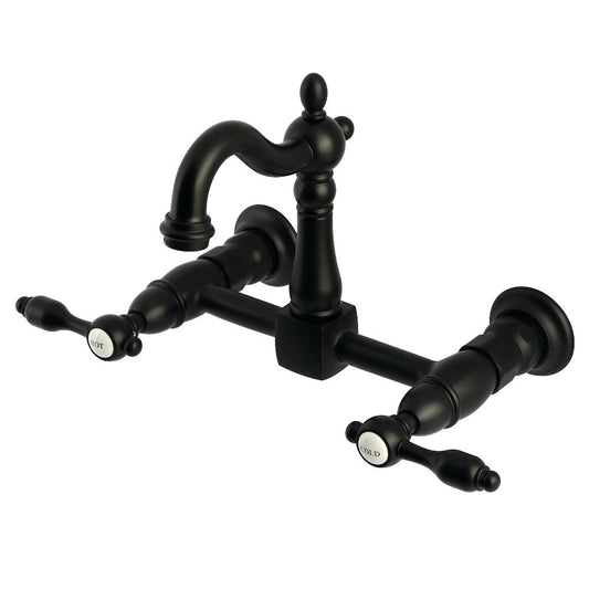Tudor Wall Mount Kitchen Faucet in Matte Black