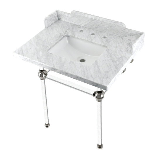 Pemberton 30 Inch Console Sink in Carrara Marble