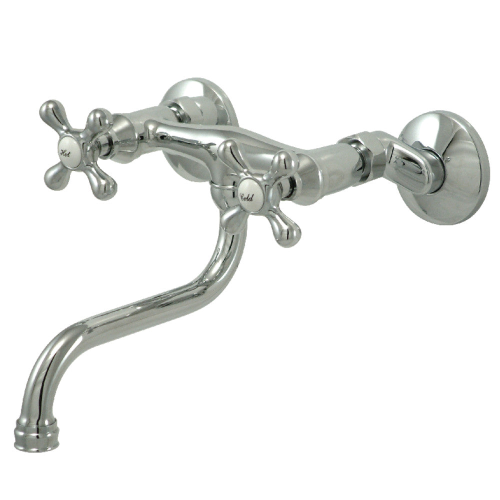 Kingston Wall-Mount Bathroom Faucet in Polished Chrome