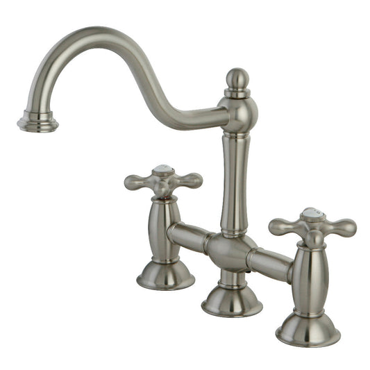 Restoration Bridge Kitchen Faucet in Brushed Nickel