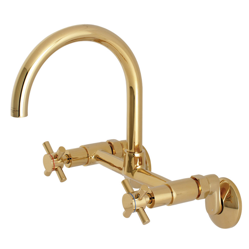 Concord Wall Mount Kitchen Faucet in Polished Brass