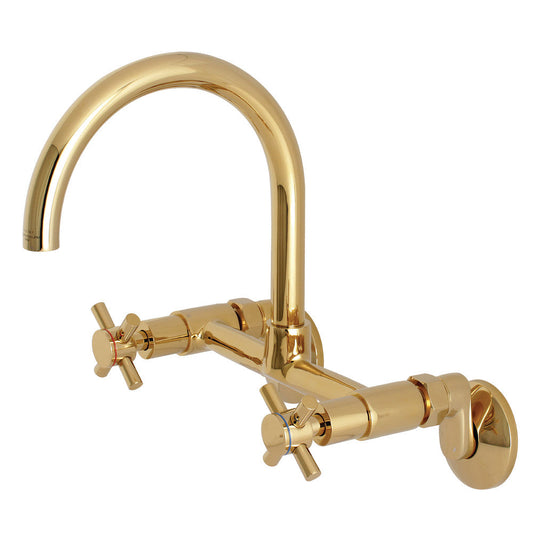 Concord Wall Mount Kitchen Faucet in Polished Brass