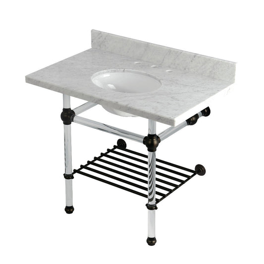 Templeton 36 Inch Console Sink in Carrara Marble