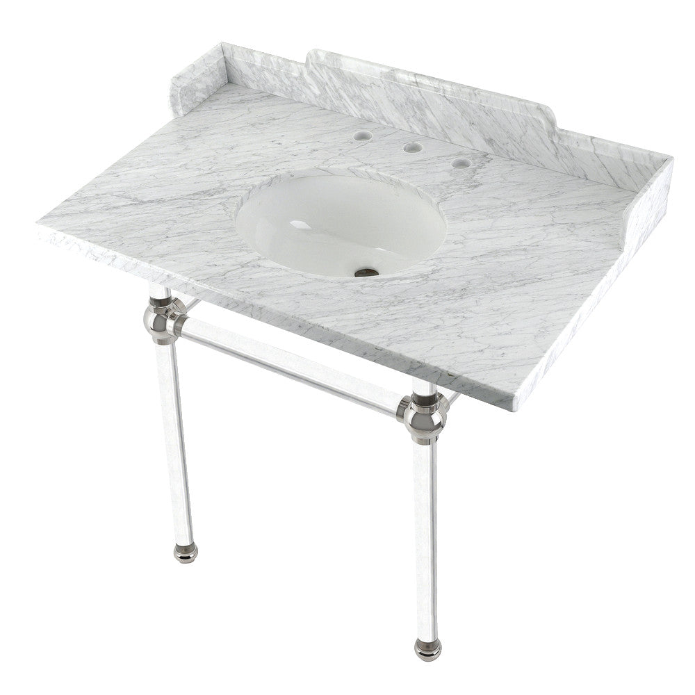 Pemberton 36 Inch Console Sink in Carrara Marble