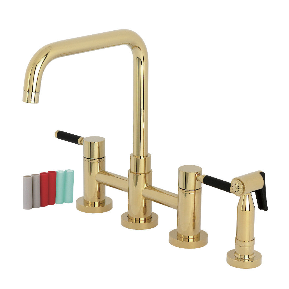 Kaiser Bridge Kitchen Faucet in Polished Brass