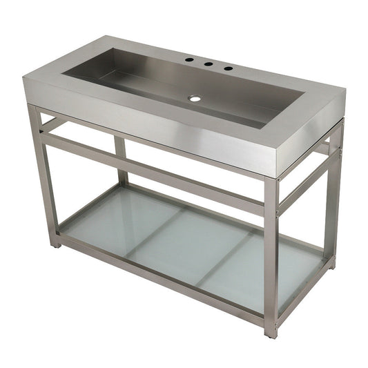 Kingston Commercial 49 Inch Console Sink in Brushed Nickel