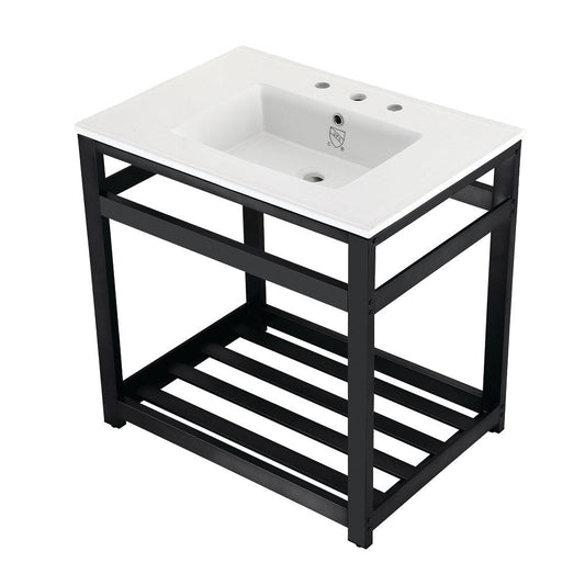 Quadras 31.13 Inch Console Sink in White