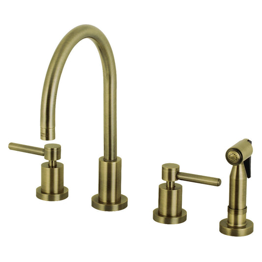 Concord Widespread Kitchen Faucet in Antique Brass