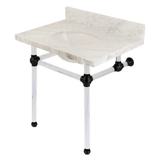 Templeton 30 Inch Console Sink in Carrara Marble