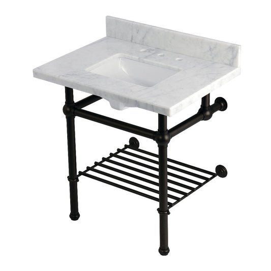 Templeton 30 Inch Console Sink in Carrara Marble