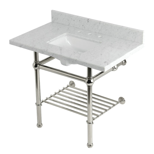 Templeton 36 Inch Console Sink in Carrara Marble