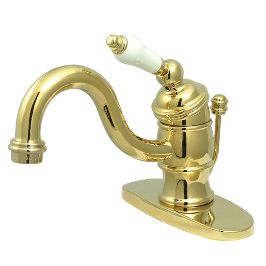 Victorian Single-Hole Bathroom Faucet in Polished Brass