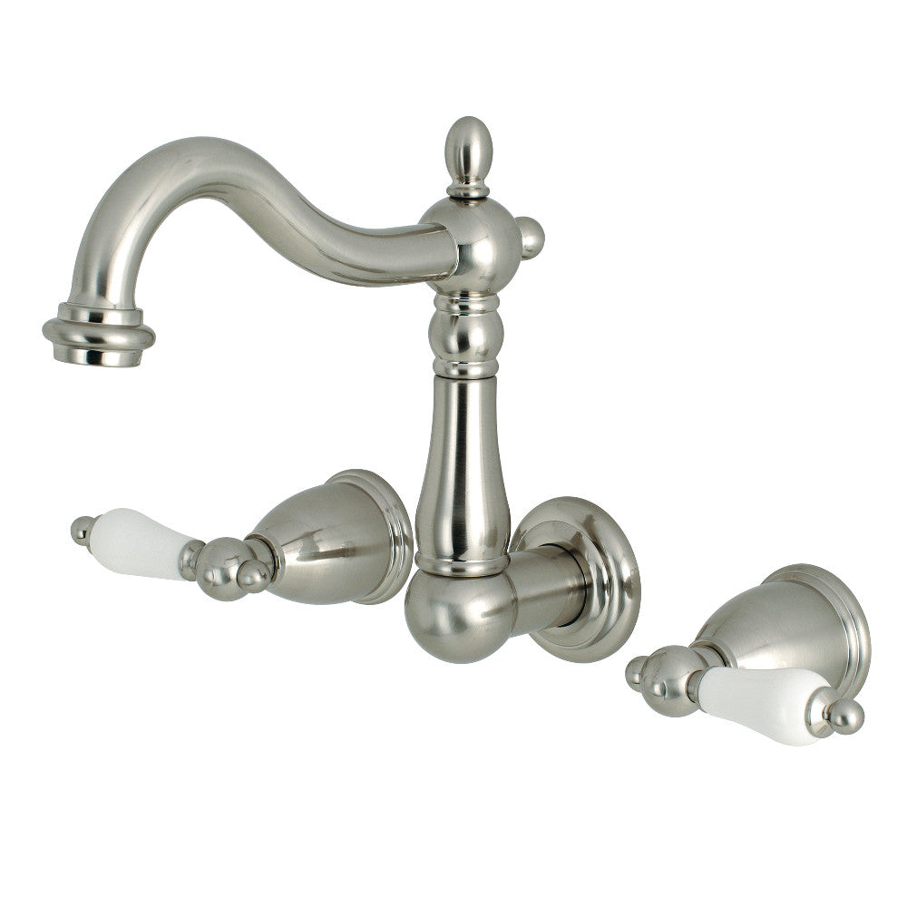 Heritage Wall-Mount Bathroom Faucet in Brushed Nickel
