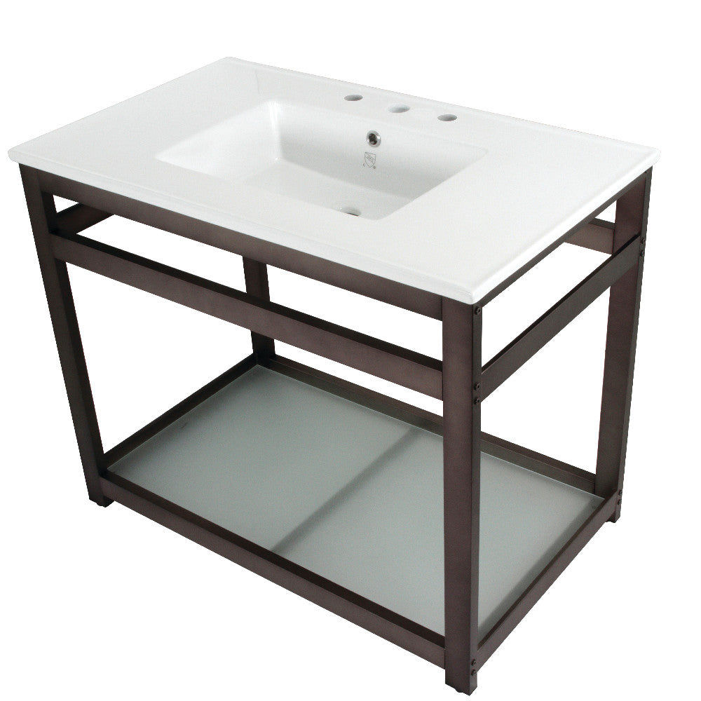 Quadras 37.38 Inch Console Sink in White