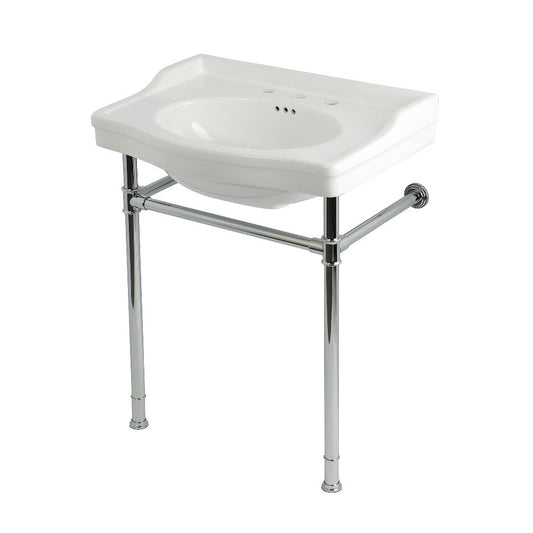 Victorian 29.94 Inch Console Sink in White