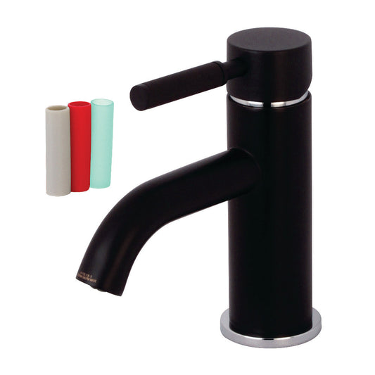 Kaiser Single-Hole Bathroom Faucet in Matte Black/Polished Chrome