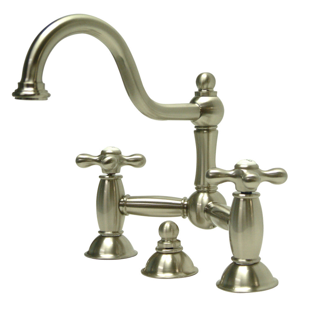 Restoration Bridge Bathroom Faucet in Brushed Nickel
