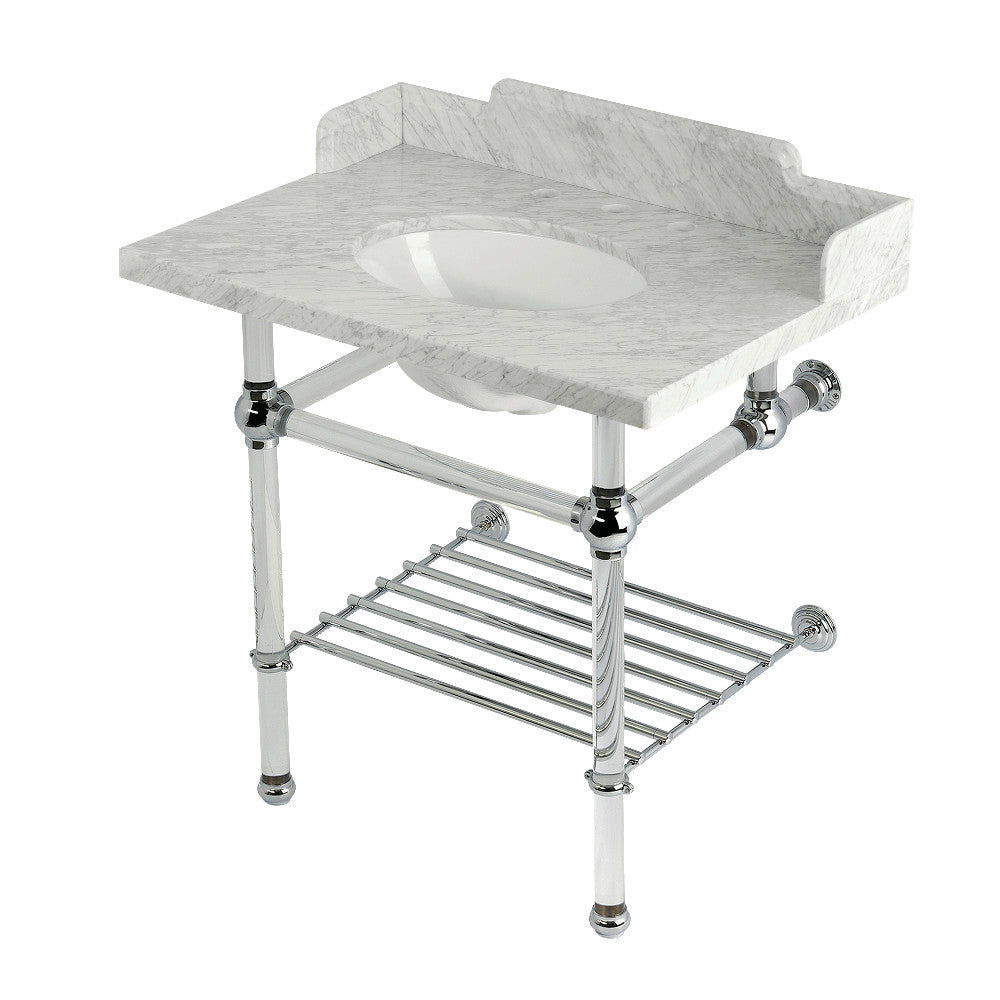 Pemberton 30 Inch Console Sink in Carrara Marble