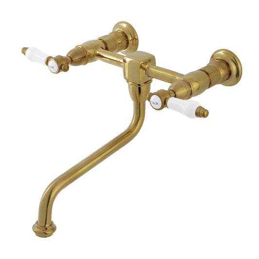Bel-Air Wall-Mount Bathroom Faucet in Brushed Brass