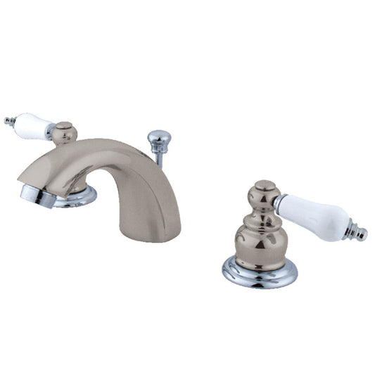Victorian Mini-Widespread Bathroom Faucet in Brushed Nickel/Polished Chrome