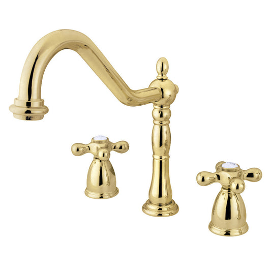 Heritage Widespread Kitchen Faucet in Polished Brass