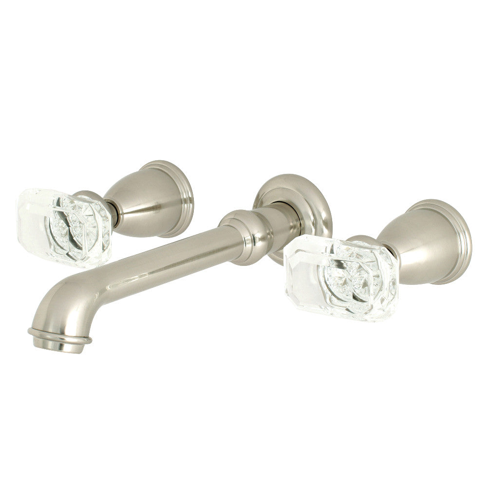 Krystal Onyx Wall-Mount Bathroom Faucet in Brushed Nickel