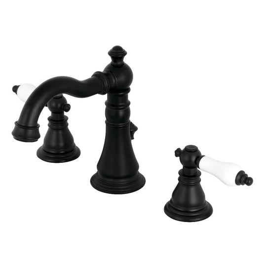American Patriot Widespread Bathroom Faucet in Matte Black