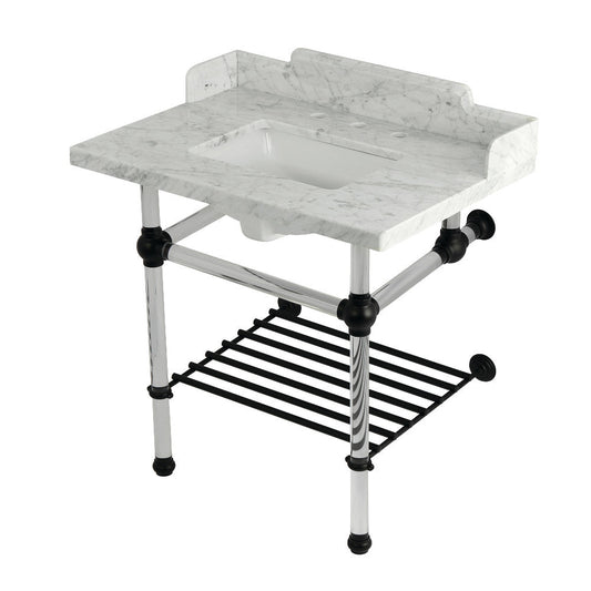 Pemberton 30 Inch Console Sink in Carrara Marble