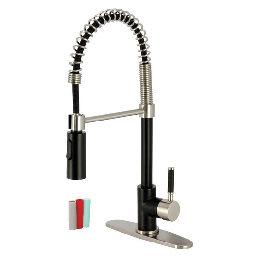 Kaiser Pre-Rinse Kitchen Faucet in Matte Black/Brushed Nickel