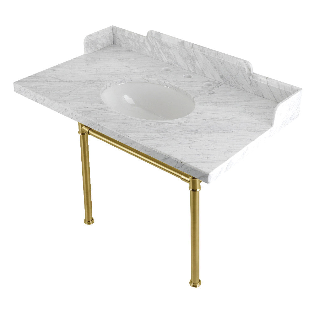 Dreyden 36 Inch Console Sink in Carrara Marble