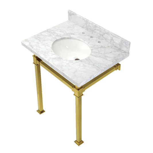 Monarch 30 Inch Console Sink in Carrara Marble