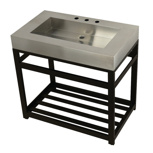 Kingston Commercial 37 Inch Console Sink in Oil Rubbed Bronze