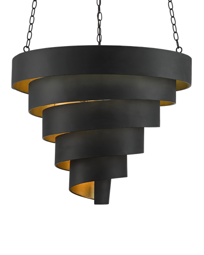 Chiffonade Large Black Pendant