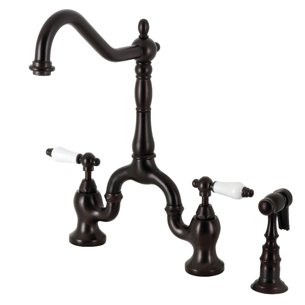 English Country Bridge Kitchen Faucet in Oil Rubbed Bronze