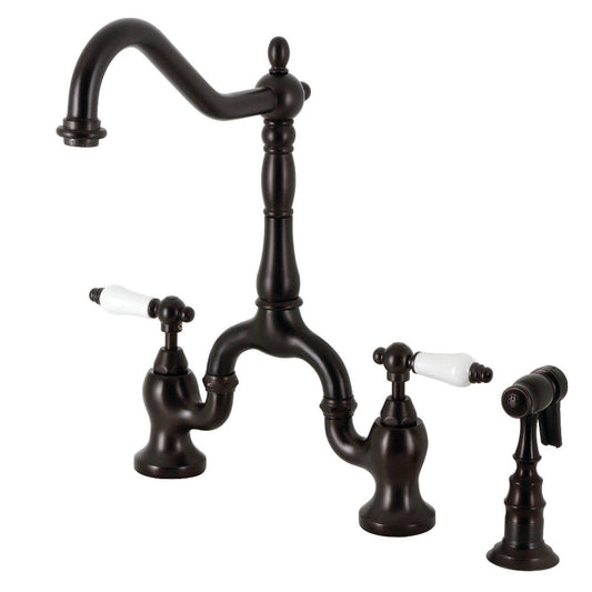English Country Bridge Kitchen Faucet in Oil Rubbed Bronze