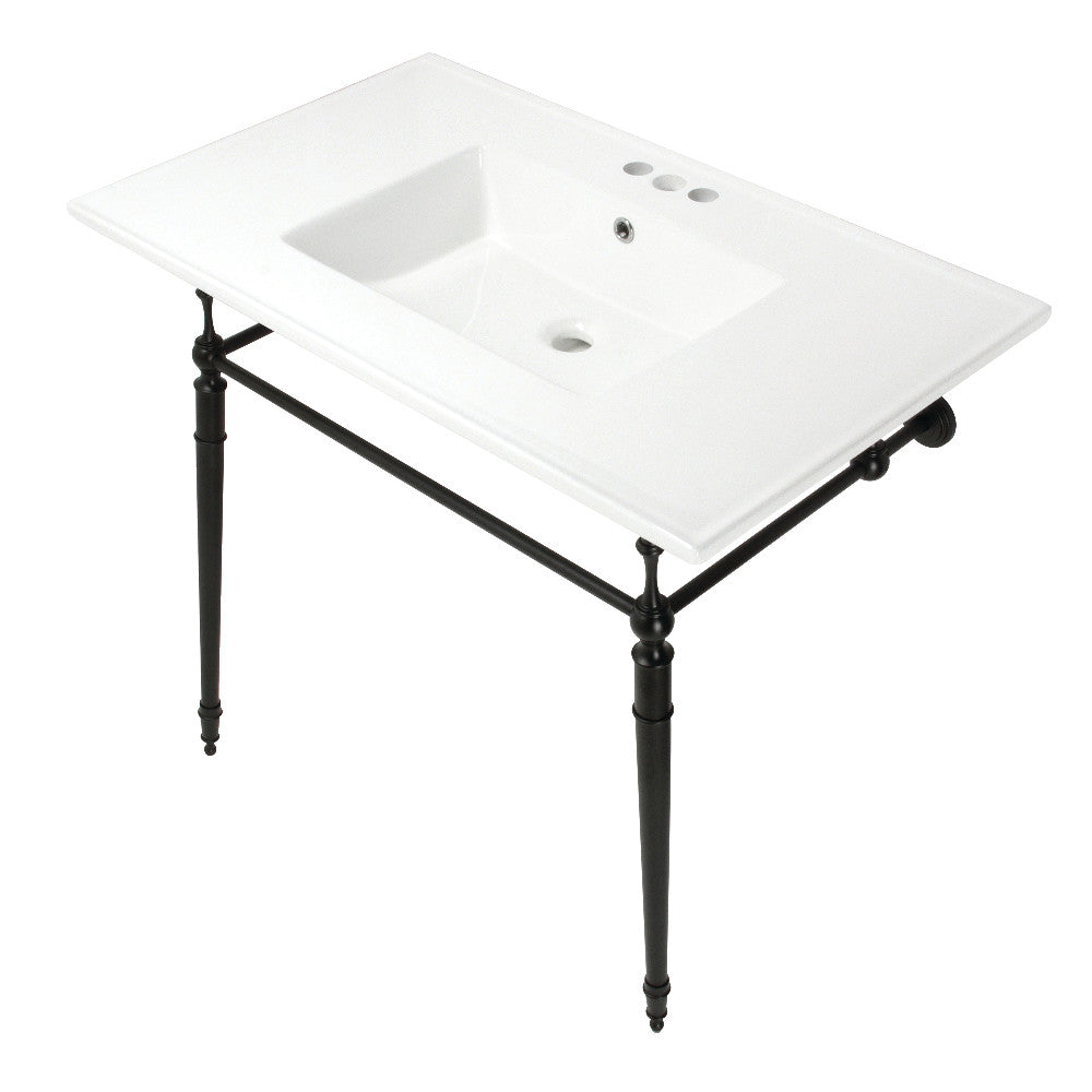 Edwardian 37.38 Inch Console Sink in White