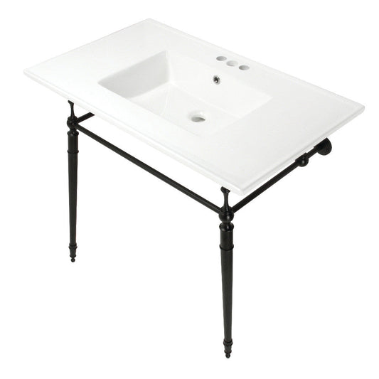 Edwardian 37.38 Inch Console Sink in White