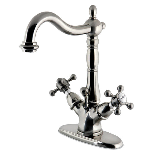 Vintage 4 Inch Centerset Bathroom Faucet in Brushed Nickel